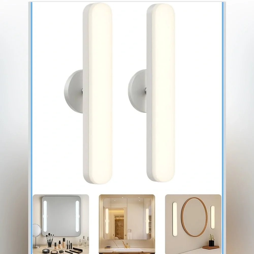Modern White LED Wall vanity mirror lights set of 2
